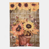 Zonnebloemen - Korte Thanksgiving Theedoek (Verticaal)