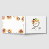 Zonnebloemen Krans Rustieke Fall Wedding Gastenboek (Volledig)