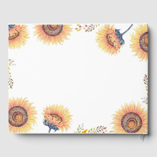 Zonnebloemen Krans Rustieke Fall Wedding Gastenboek (Achterkant)