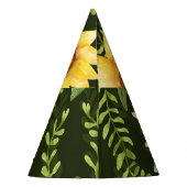 Zonnebloemen Kruiden bladeren Waterverf patroon Feesthoedjes (Achterkant)