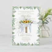 Zonnebloemen Kruis van de CATHOLIC Weddenschap Kaart (Staand voorkant)