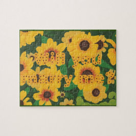 Zonnebloemen, kun je me voorstellen puzzel