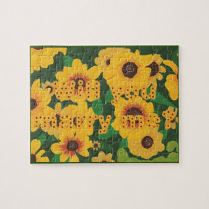 Zonnebloemen, kun je me voorstellen puzzel legpuzzel
