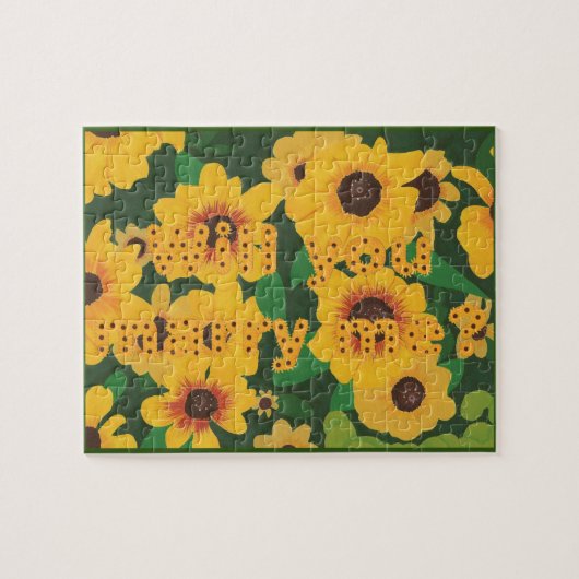 Zonnebloemen, kun je me voorstellen puzzel legpuzzel (Horizontaal)