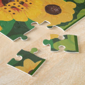 Zonnebloemen, kun je me voorstellen puzzel legpuzzel (Zijkant)