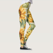Zonnebloemen Kunst Leggings (Rechts)