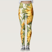Zonnebloemen Kunst Leggings (Voorkant)