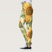 Zonnebloemen Kunst Leggings (Links)