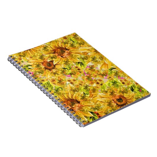  zonnebloemen Kunst Notitieboek (Rechterzijde)