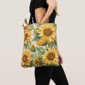Zonnebloemen kunst tekening tote bag (Dichtbij)