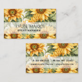 Zonnebloemen Kunst Tekening Visitekaartje (Voorkant / Achterkant)