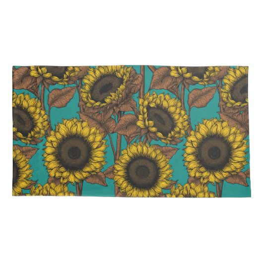 Zonnebloemen Kussensloop (Achterkant-Links)