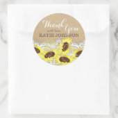 Zonnebloemen Lace Kraft Dank je wel Ronde Sticker (Tas)