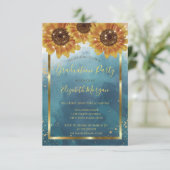 Zonnebloemen, lampjes, hout, Confetti Graduation P Kaart (Staand voorkant)