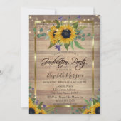 Zonnebloemen, lampjes, Houtbloem Kaart (Voorkant)