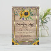 Zonnebloemen, lampjes, Houtbloem Kaart (Staand voorkant)