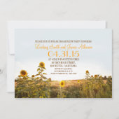 Zonnebloemen land rustieke verlovingsfeest uitnodi kaart (Voorkant)