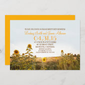 Zonnebloemen land rustieke verlovingsfeest uitnodi kaart (Voorkant / Achterkant)