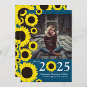 Zonnebloemen Landblauwe Afstuderen Aankondiging (Voorkant / Achterkant)