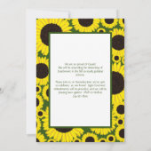 Zonnebloemen Landfoto-Afstuderen Aankondiging (Achterkant)