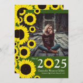 Zonnebloemen Landfoto-Afstuderen Aankondiging (Voorkant / Achterkant)