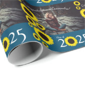 Zonnebloemen LandgraduPartij Blauw Cadeaupapier (Rol Hoek)