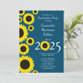 Zonnebloemen LandgraduPartij Blauw Kaart (Staand voorkant)