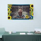 Zonnebloemen LandgraduPartij Blauw Spandoek (Beurs)