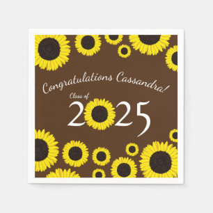 Zonnebloemen LandgraduPartij Brown Napkins Servet