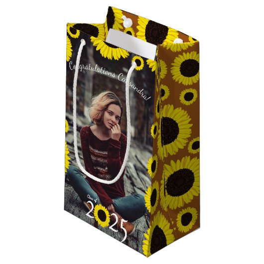 Zonnebloemen LandgraduPartij Klein Cadeauzakje (Voorkant Gekanteld)