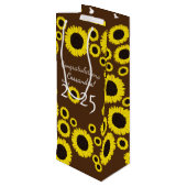 Zonnebloemen LandgraduPartij Wijn Cadeautas (Achterkant Gekanteld)