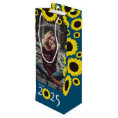 Zonnebloemen LandgraduPartij Wijn Cadeautas (Achterkant Gekanteld)