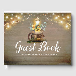 Zonnebloemen Lantaarn Rustiek Country Fall Bruilof Gastenboek