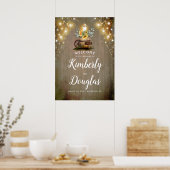 Zonnebloemen Lantern Rustic Country Wedding Sign Poster (Keuken)