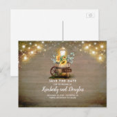 Zonnebloemen Lantern rustieke Herfst Save the Date Aankondigingskaart (Voorkant / Achterkant)