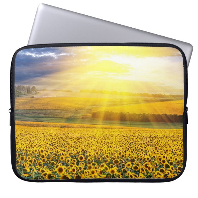 Zonnebloemen Laptop Sleeve (Voorkant)