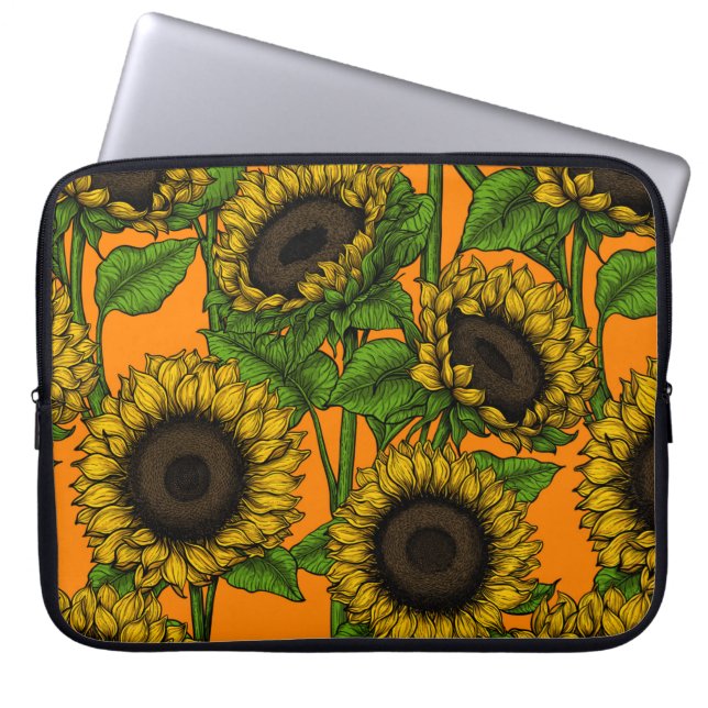 Zonnebloemen Laptop Sleeve (Voorkant)