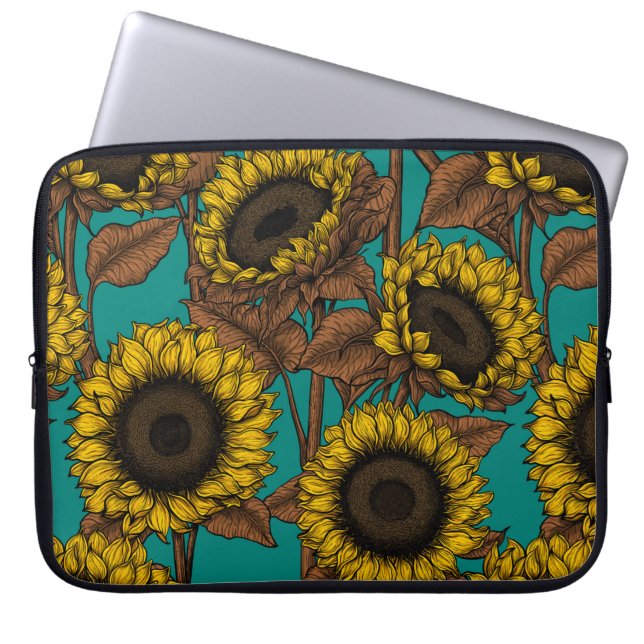 Zonnebloemen Laptop Sleeve (Voorkant)