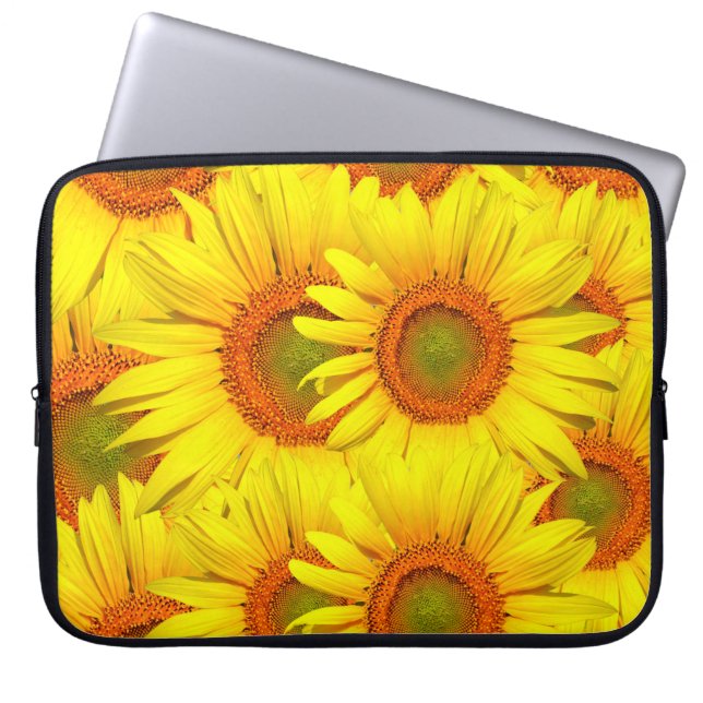 Zonnebloemen Laptop Sleeve (Voorkant)