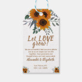 Zonnebloemen laten liefde groeien bruiloft gunst c cadeaulabel (Voorkant)