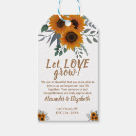 Zonnebloemen laten liefde groeien bruiloft gunst c cadeaulabel