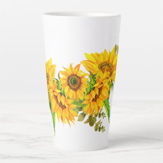 Zonnebloemen Latte Mok (Voorkant)