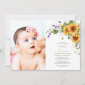 Zonnebloemen & Lavander Fotodoop Uitnodiging (Voorkant)