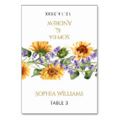 Zonnebloemen & Lavander rustieke bruiloft plaats k Kaart (Voorkant)