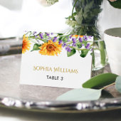 Zonnebloemen & Lavander rustieke bruiloft plaats k Kaart