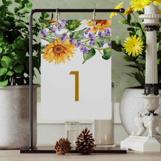 Zonnebloemen & Lavander Tabel 1 Trouwtafel Nummer Kaart
