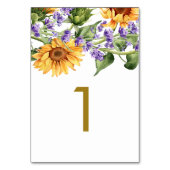 Zonnebloemen & Lavander Tabel 1 Trouwtafel Nummer Kaart (Voorkant)