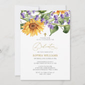 Zonnebloemen & Lavander Toewijding Uitnodiging (Voorkant)