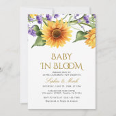 Zonnebloemen & Lavendel Baby in bloei uitnodigen Kaart (Voorkant)
