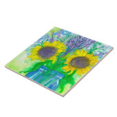 Zonnebloemen Lavendel Baby's Breath Bouquet Tegeltje (Zijkant)